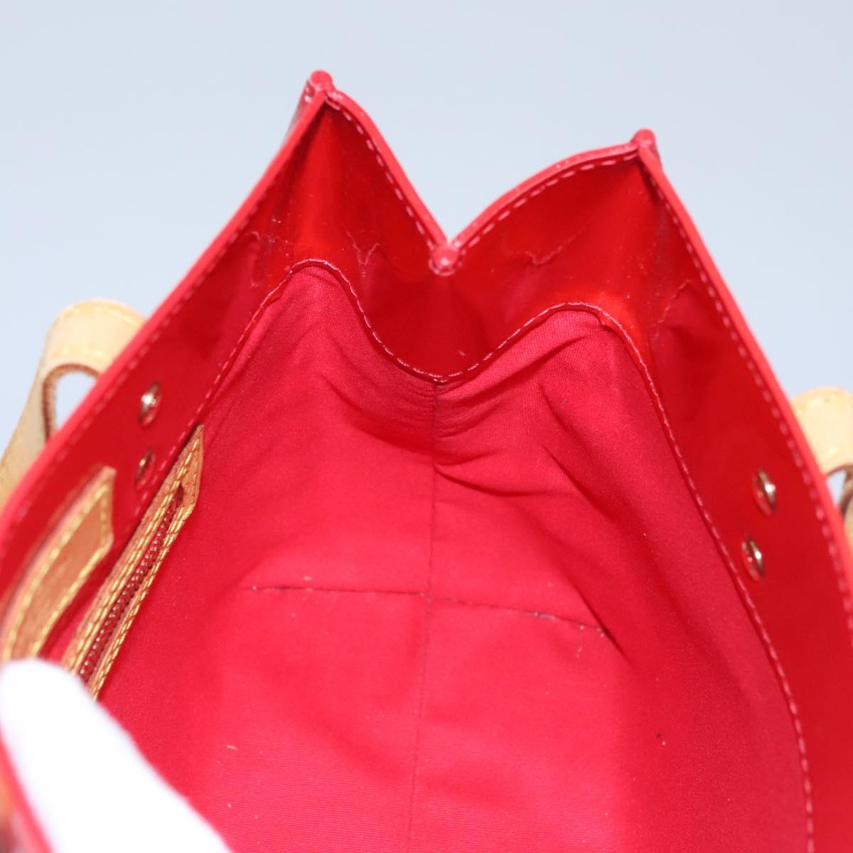 LOUIS VUITTON Monogram Vernis Reade PM Hand Bag Red Rouge M91088 LV Auth ti2815