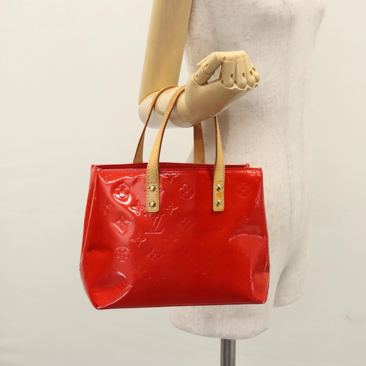 LOUIS VUITTON Monogram Vernis Reade PM Hand Bag Red Rouge M91088 LV Auth ti2815