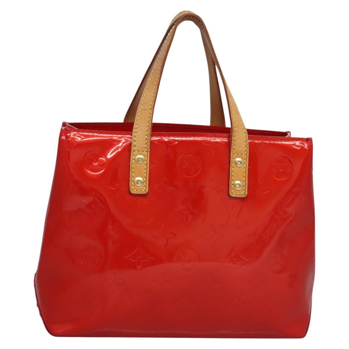 LOUIS VUITTON Monogram Vernis Reade PM Hand Bag Red Rouge M91088 LV Auth ti2815