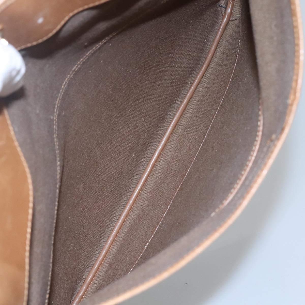 Christian Dior Honeycomb Canvas Clutch Bag PVC Leather Beige Gold Auth ti2820