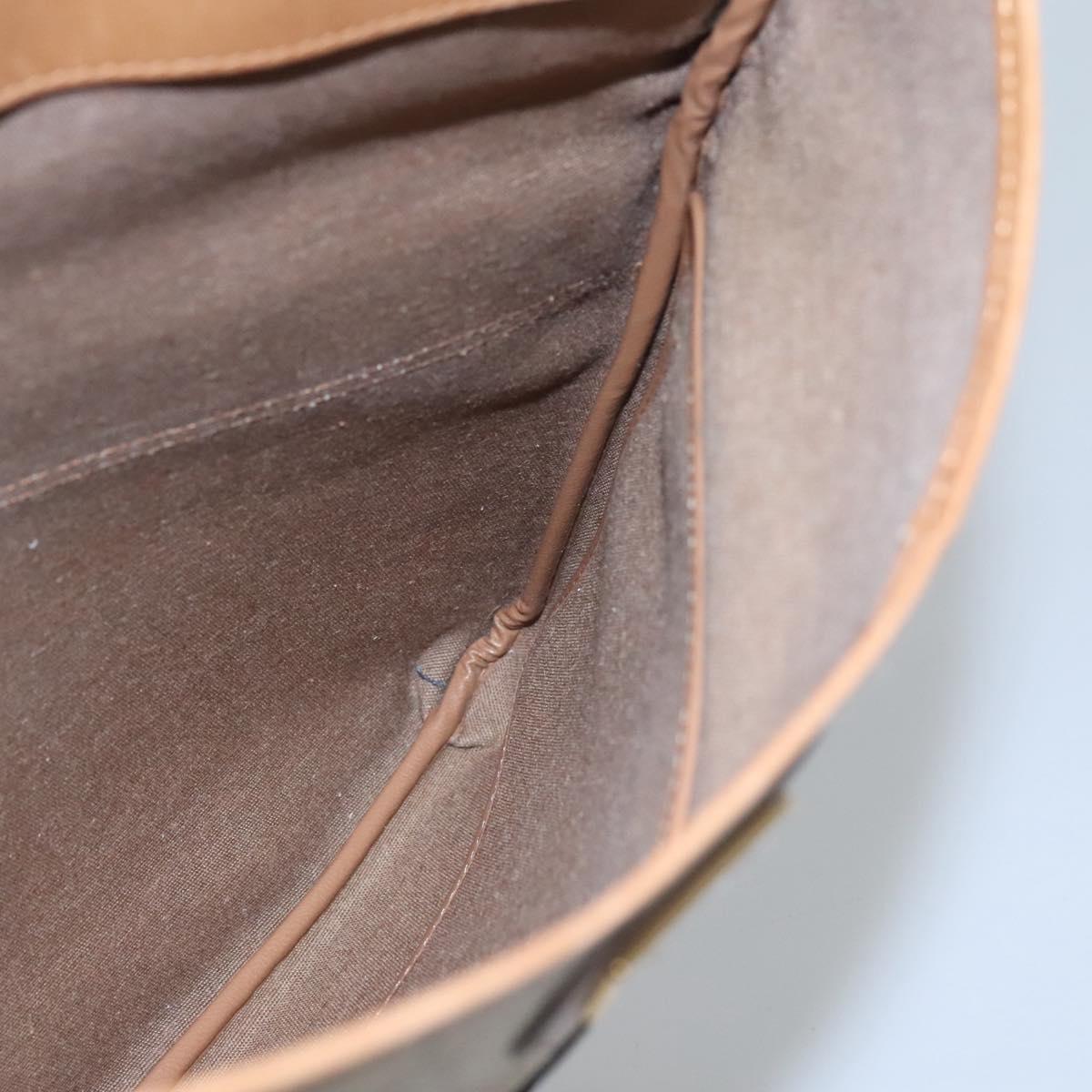 Christian Dior Honeycomb Canvas Clutch Bag PVC Leather Beige Gold Auth ti2820