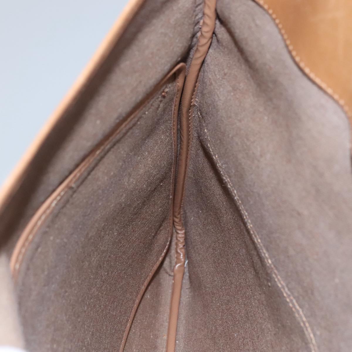 Christian Dior Honeycomb Canvas Clutch Bag PVC Leather Beige Gold Auth ti2820