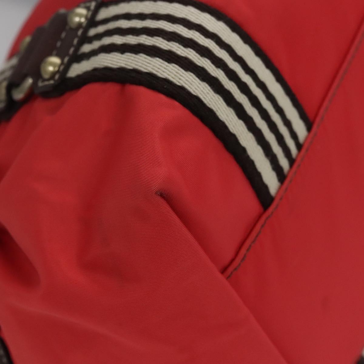 BURBERRY Blue Label Tote Bag Nylon Red Auth ti2825