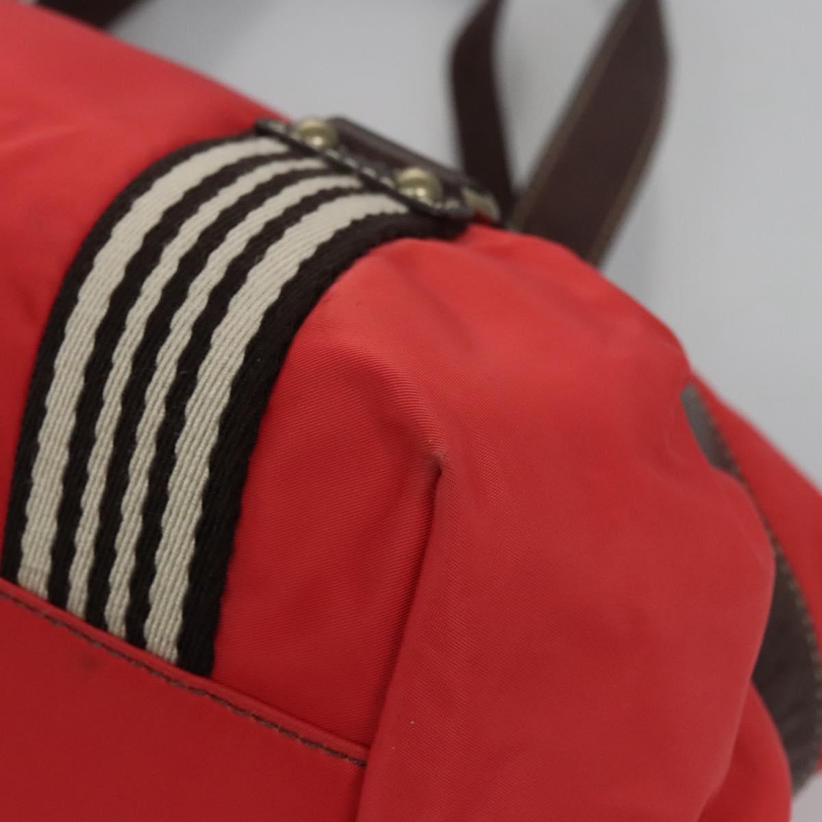 BURBERRY Blue Label Tote Bag Nylon Red Auth ti2825