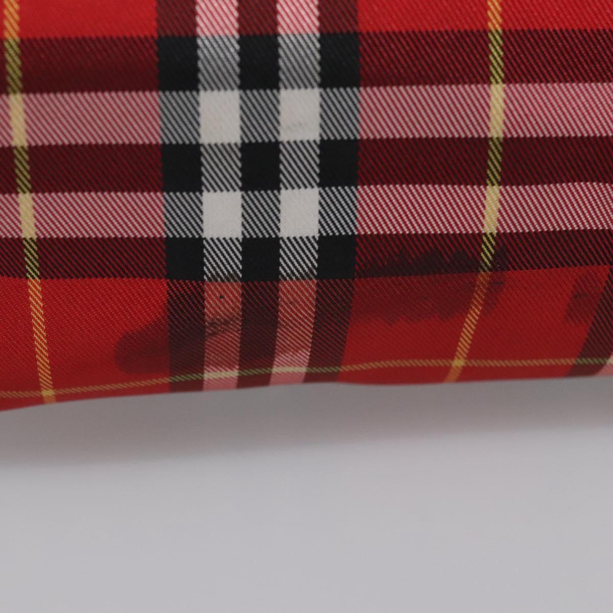 BURBERRY Nova Check Hand Bag Nylon Red Auth ti2831