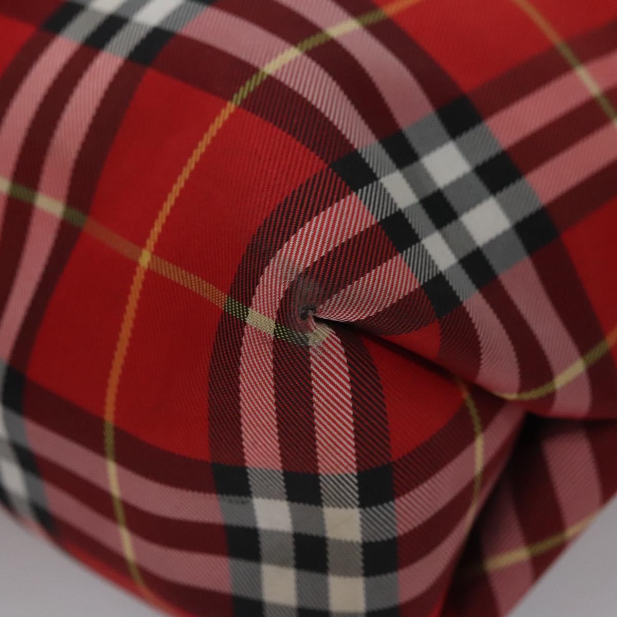 BURBERRY Nova Check Hand Bag Nylon Red Auth ti2831