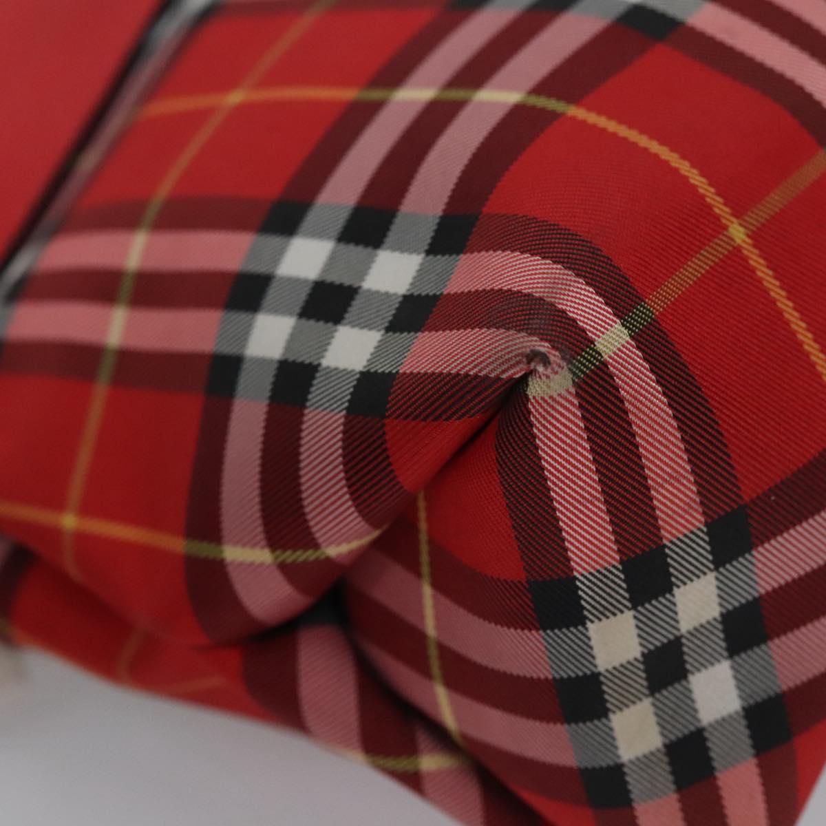 BURBERRY Nova Check Hand Bag Nylon Red Auth ti2831