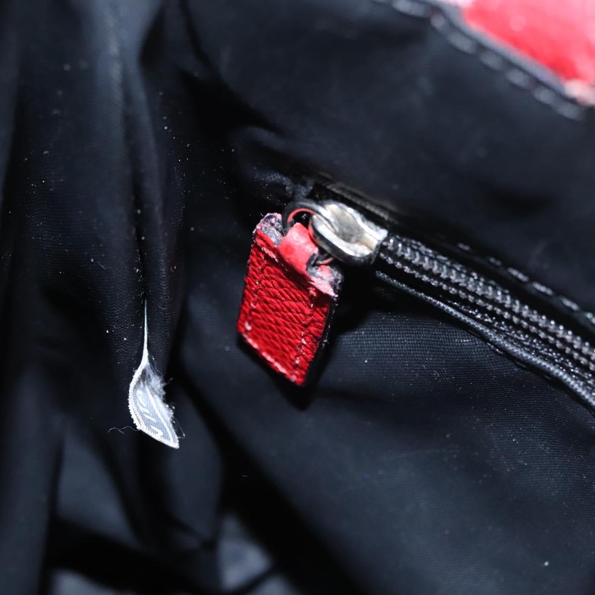 BURBERRY Nova Check Hand Bag Nylon Red Auth ti2831