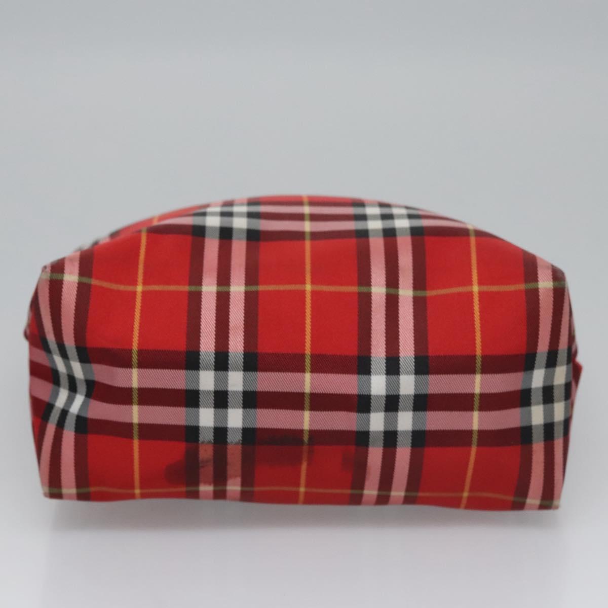 BURBERRY Nova Check Hand Bag Nylon Red Auth ti2831