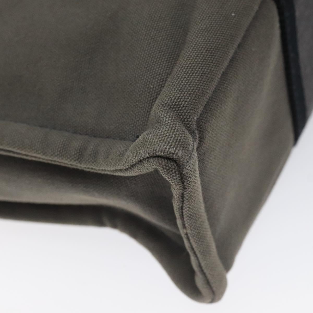 HERMES Fourre Tout PM Hand Bag Canvas Black Gray Silver Auth ti2833