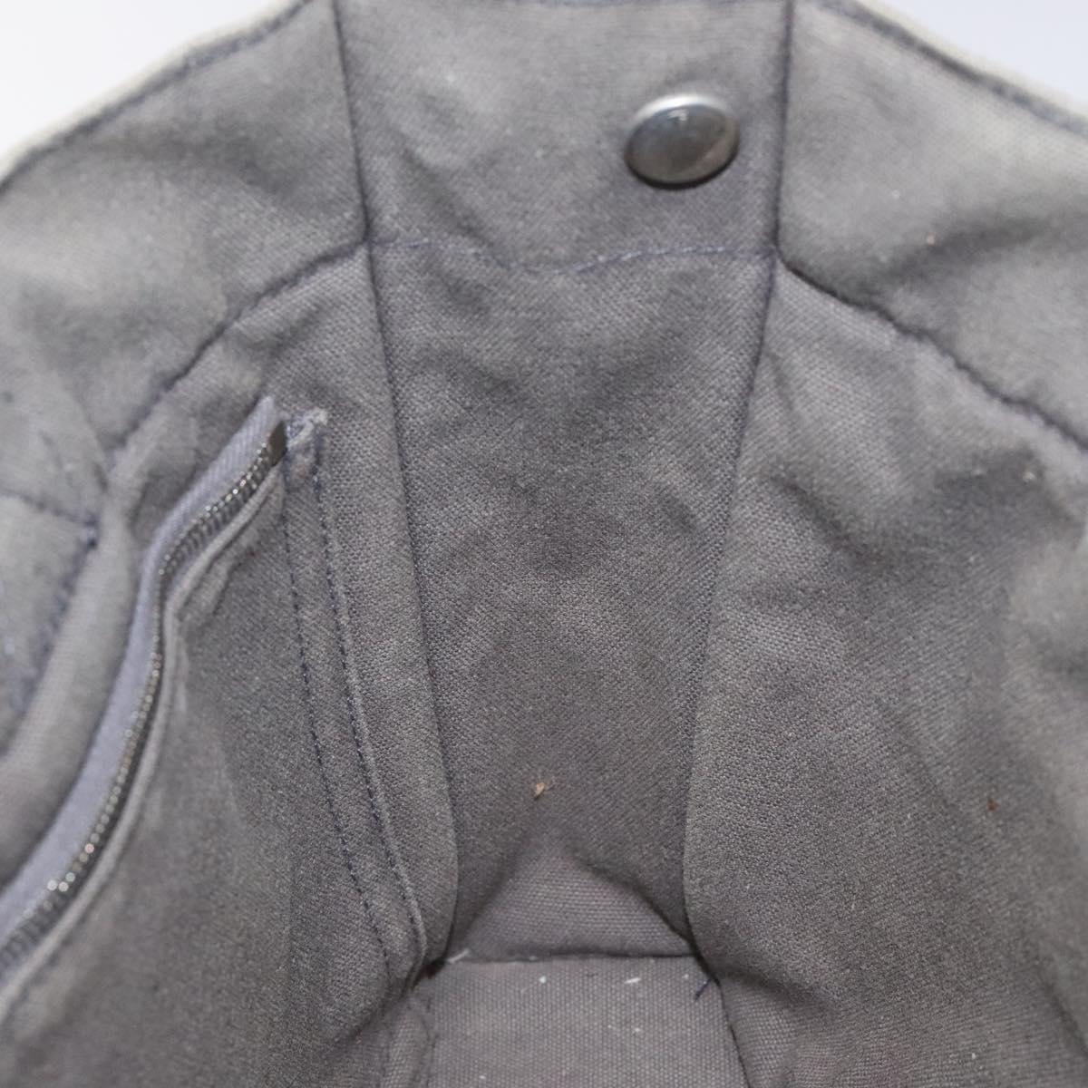 HERMES Fourre Tout PM Hand Bag Canvas Black Gray Silver Auth ti2833