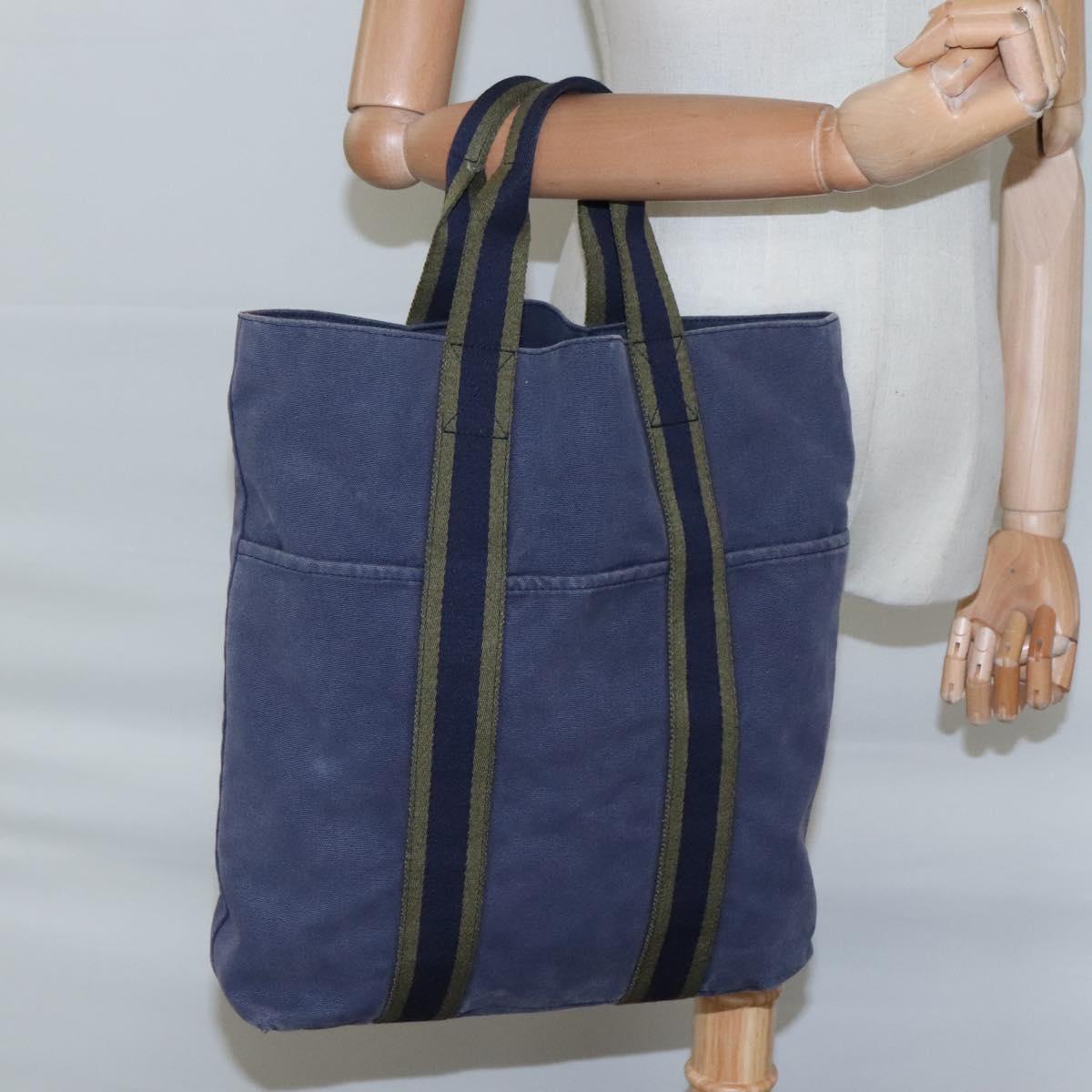 HERMES Fourre Tout Cabass Tote Bag Canvas Navy Auth ti2834