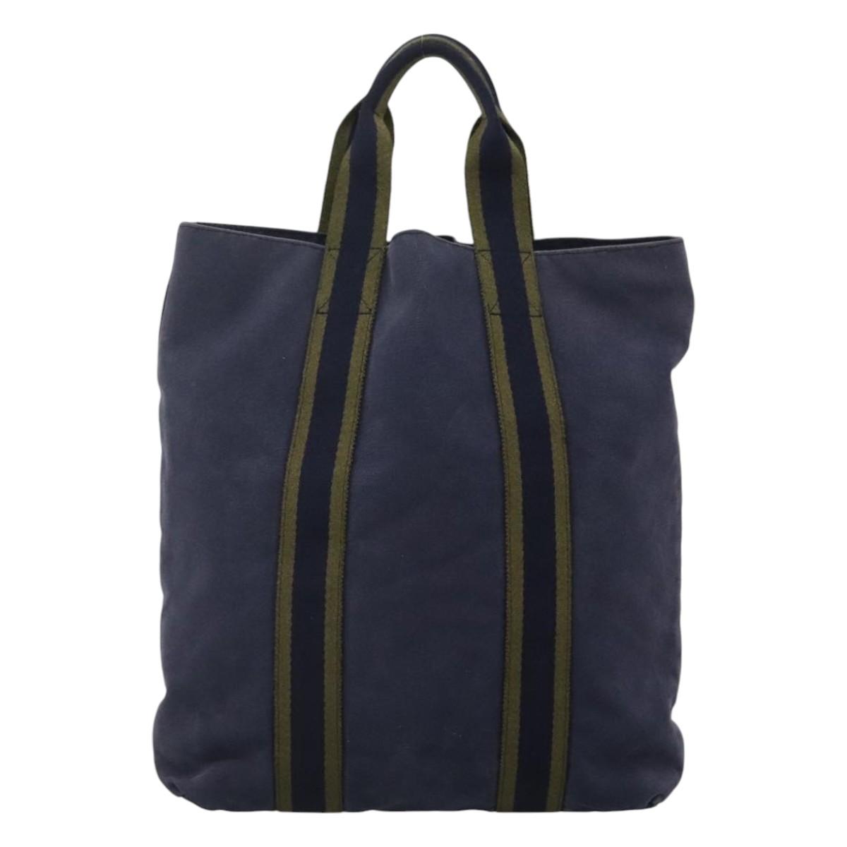 HERMES Fourre Tout Cabass Tote Bag Canvas Navy Auth ti2834