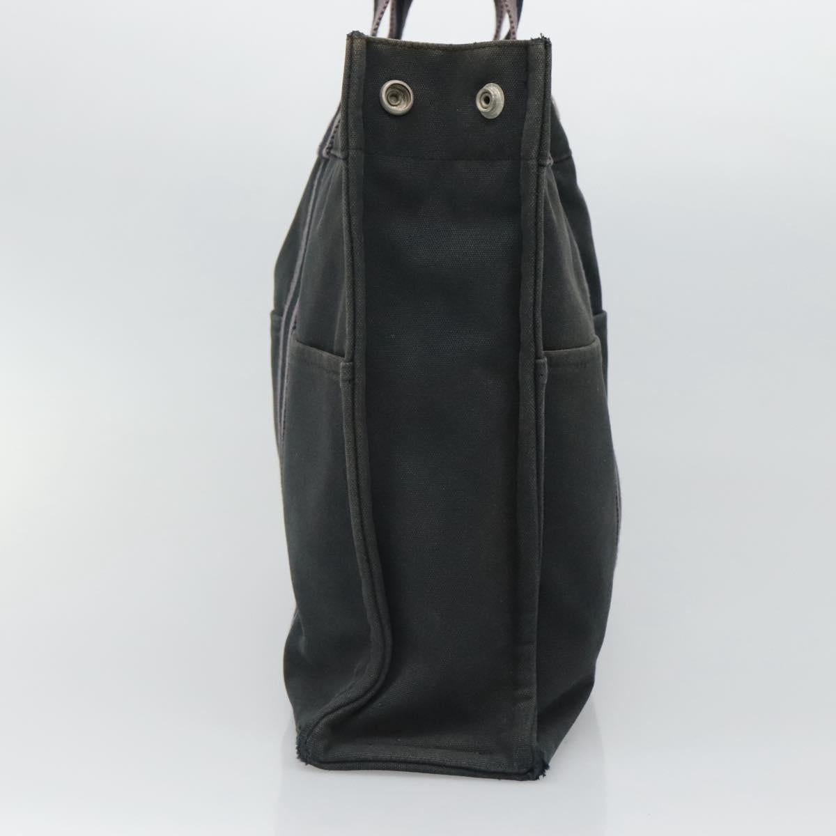 HERMES Fourre Tout MM Hand Bag Canvas Black Auth ti2835