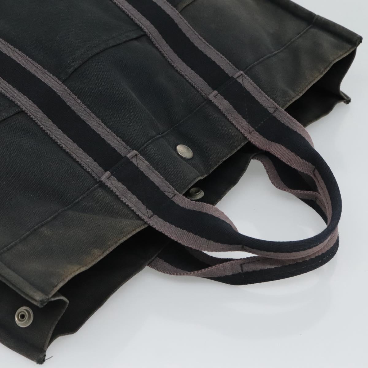 HERMES Fourre Tout MM Hand Bag Canvas Black Auth ti2835
