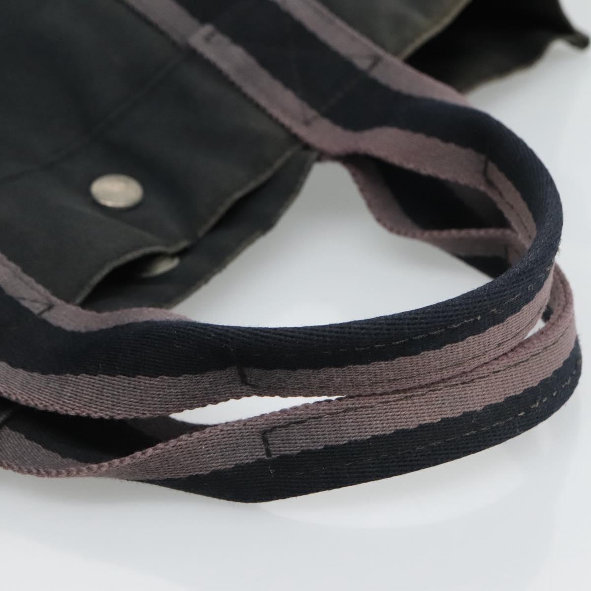 HERMES Fourre Tout MM Hand Bag Canvas Black Auth ti2835