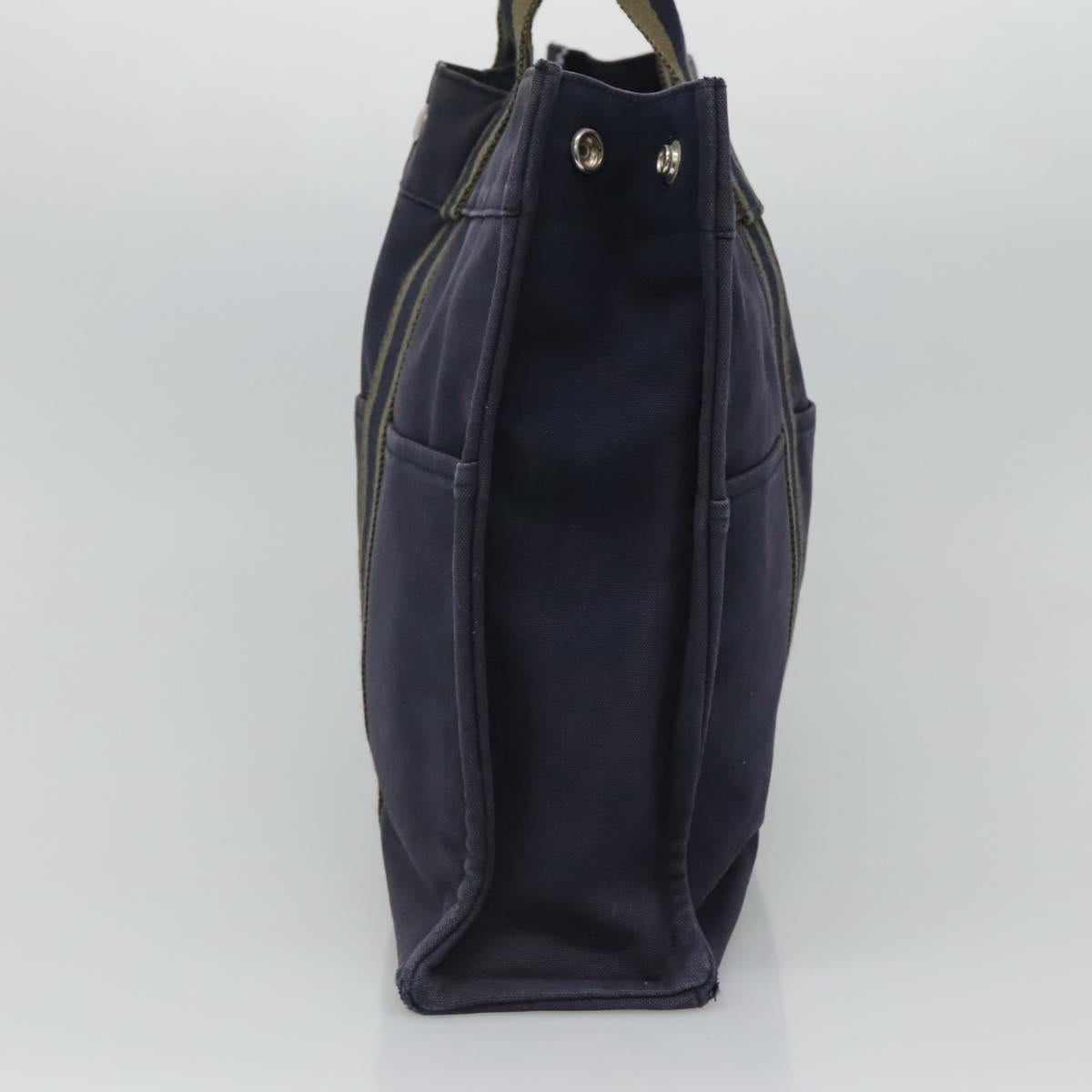HERMES Fourre Tout MM Hand Bag Canvas Navy Auth ti2836
