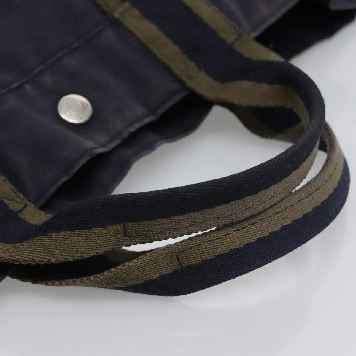 HERMES Fourre Tout MM Hand Bag Canvas Navy Auth ti2836