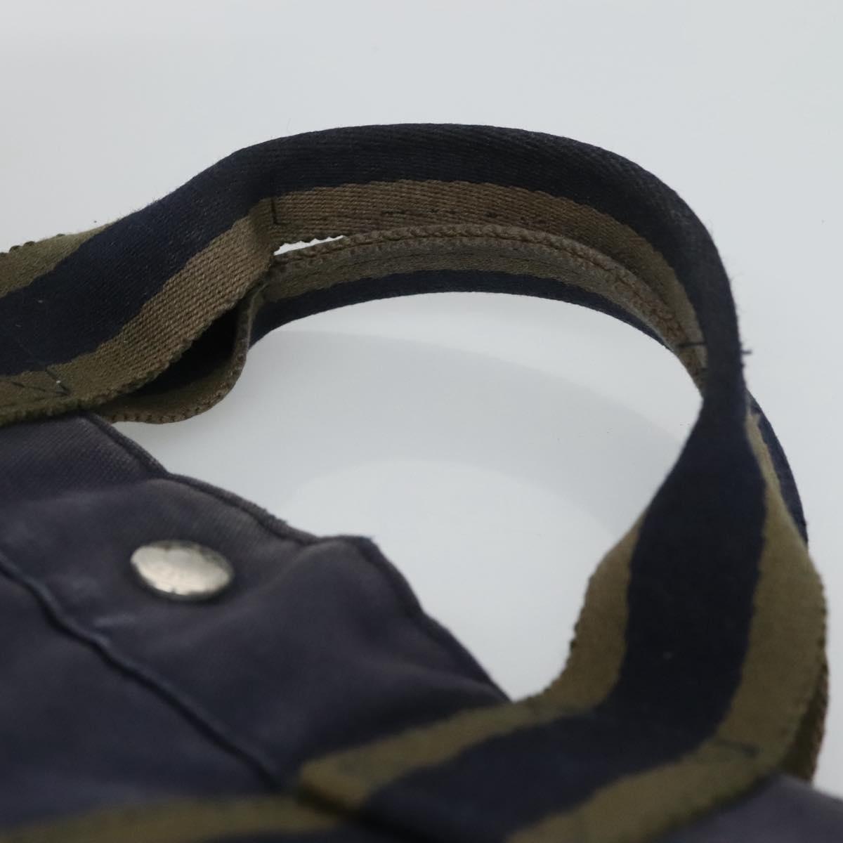 HERMES Fourre Tout MM Hand Bag Canvas Navy Auth ti2836