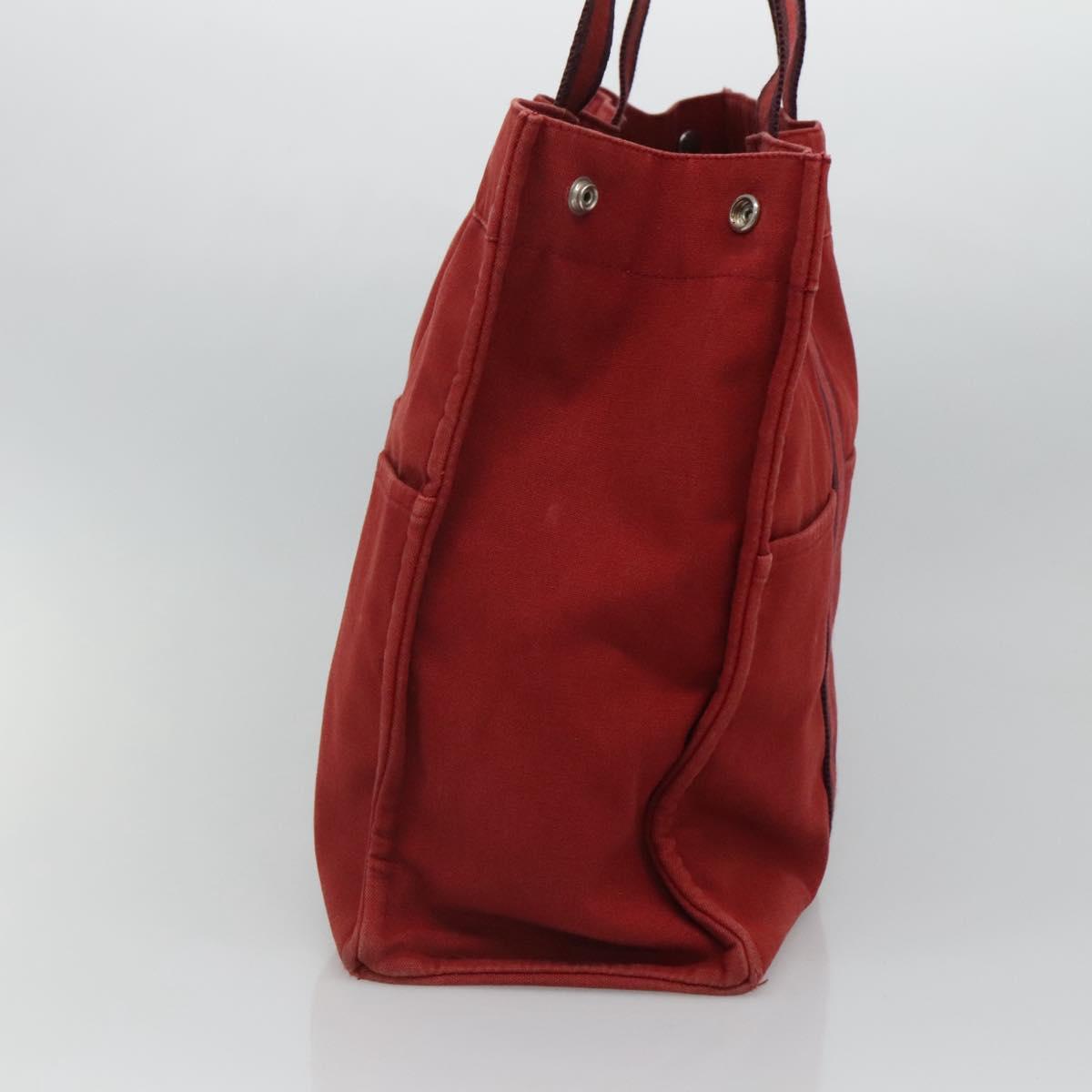 HERMES Fourre Tout GM Hand Bag Canvas Red Auth ti2838