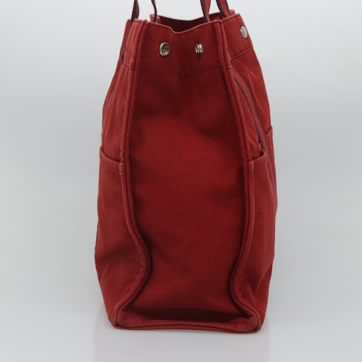 HERMES Fourre Tout GM Hand Bag Canvas Red Auth ti2838