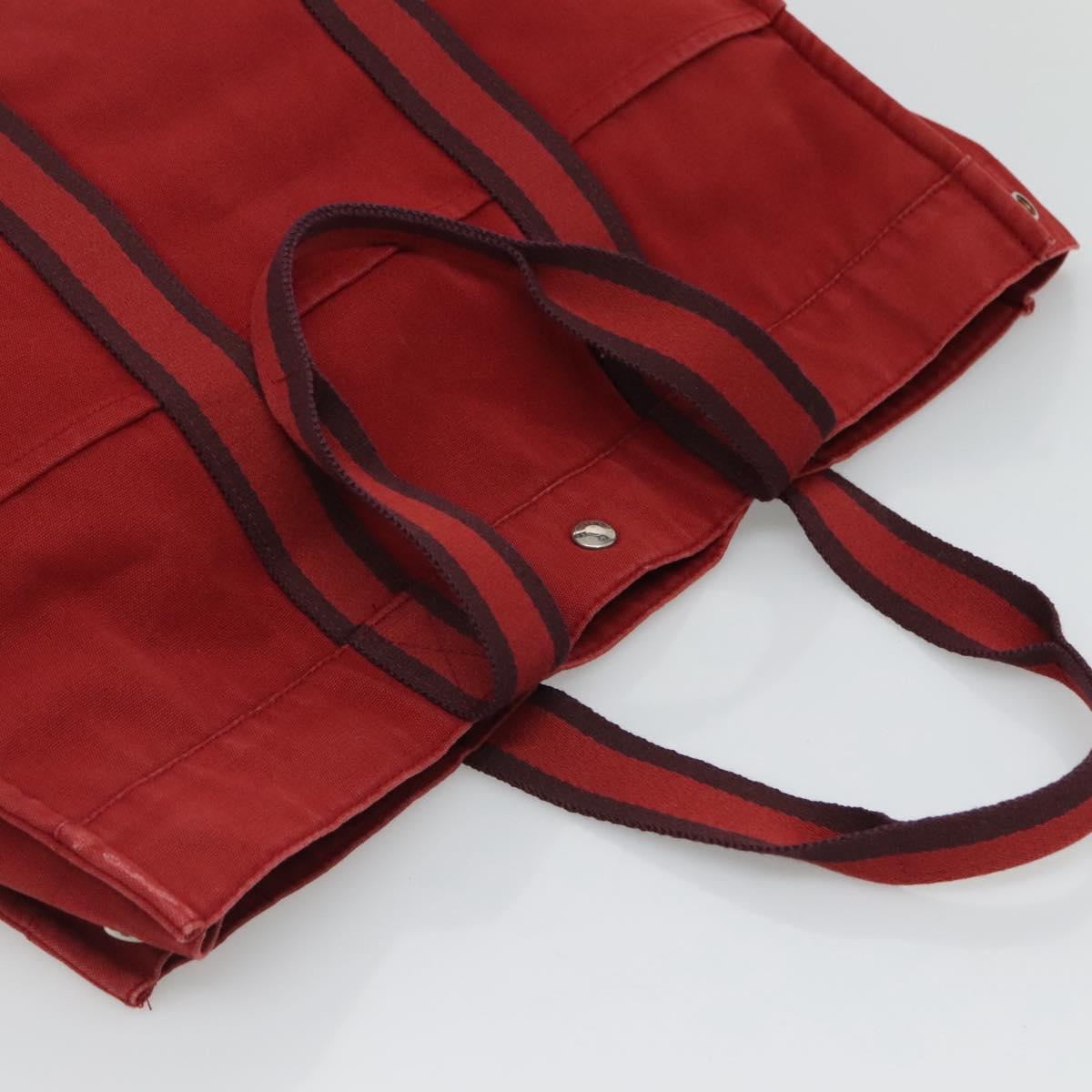 HERMES Fourre Tout GM Hand Bag Canvas Red Auth ti2838