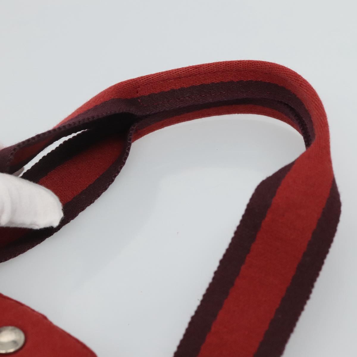 HERMES Fourre Tout GM Hand Bag Canvas Red Auth ti2838