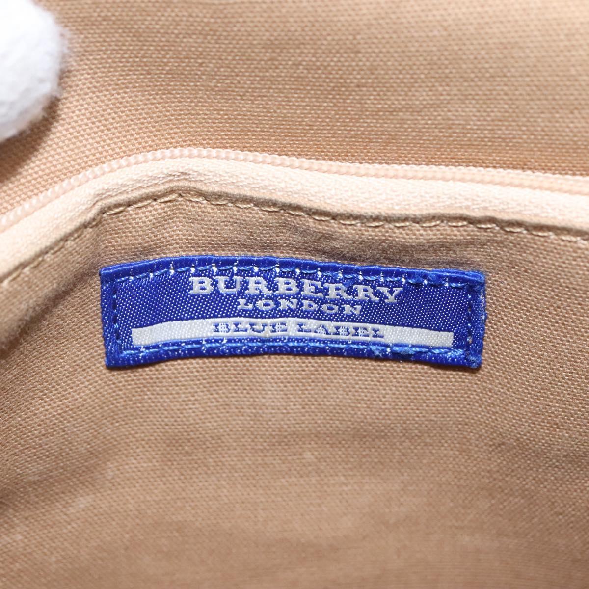 BURBERRY Blue Label Shoulder Bag Canvas Beige Auth ti2844