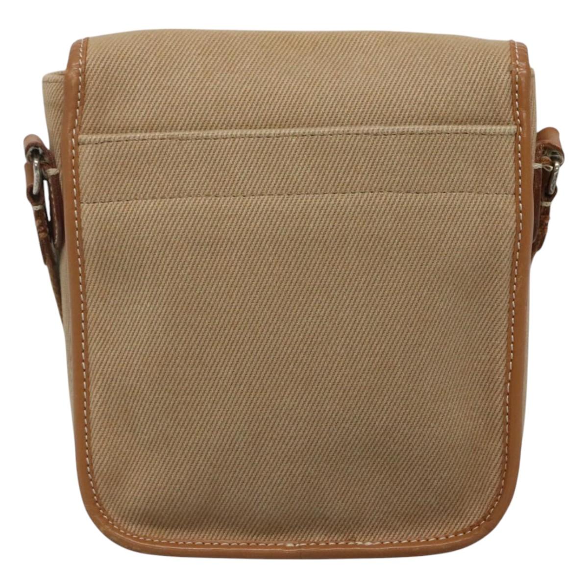 BURBERRY Blue Label Shoulder Bag Canvas Beige Auth ti2844