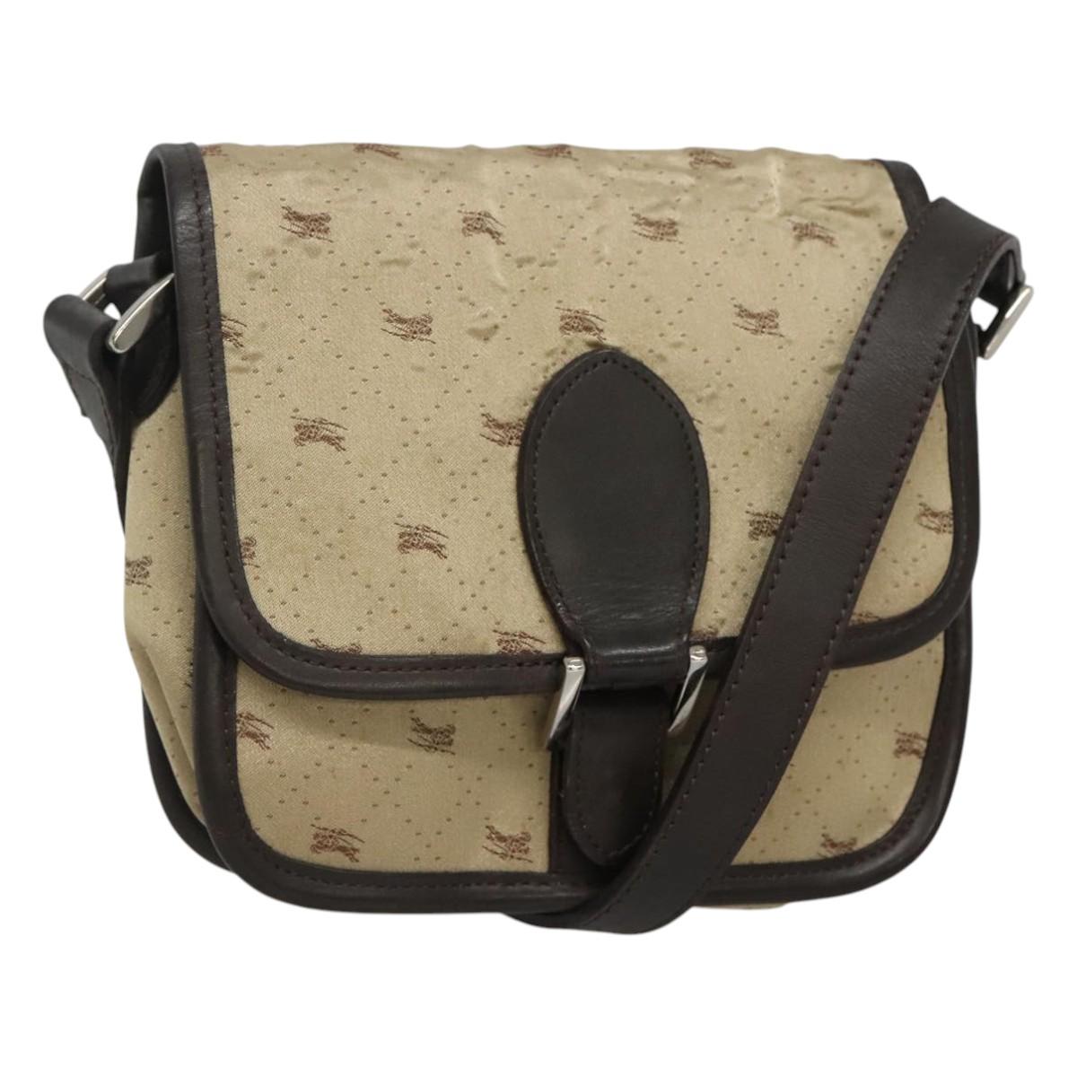 BURBERRY Blue Label Shoulder Bag Nylon Beige Auth ti2849