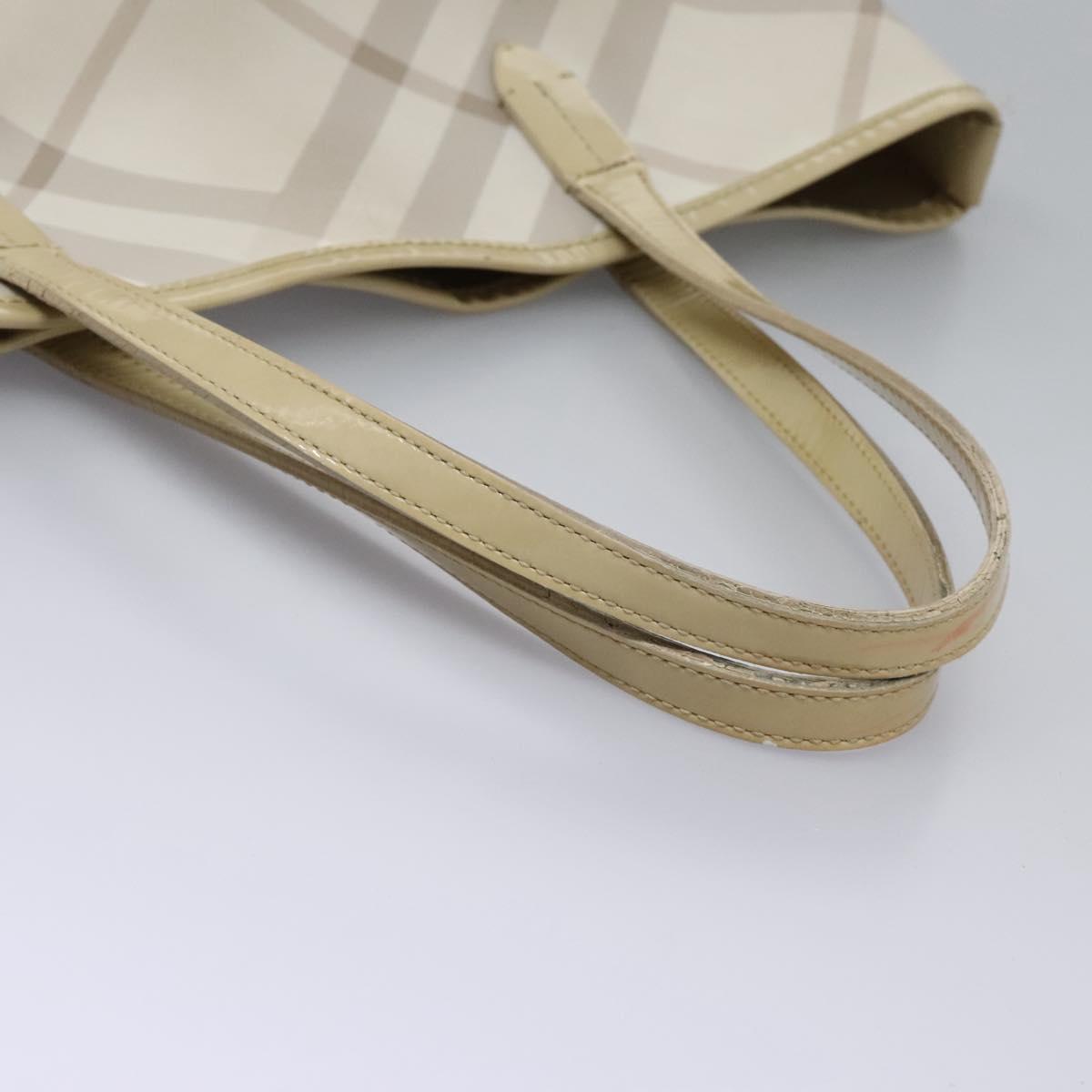BURBERRY Nova Check Tote Bag PVC Beige Auth ti2855
