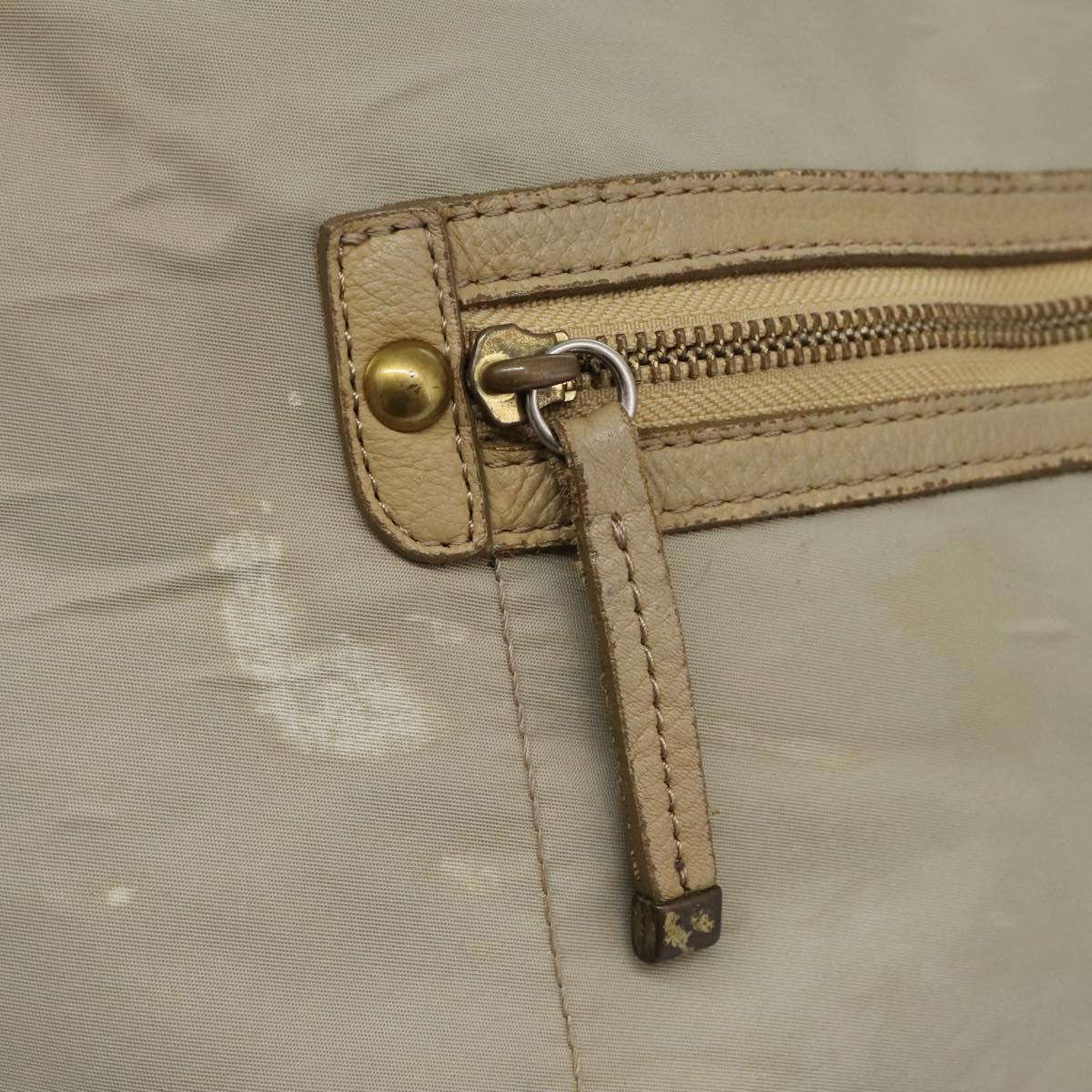 BURBERRY Blue Label Shoulder Bag Nylon 2way Beige Auth ti2857