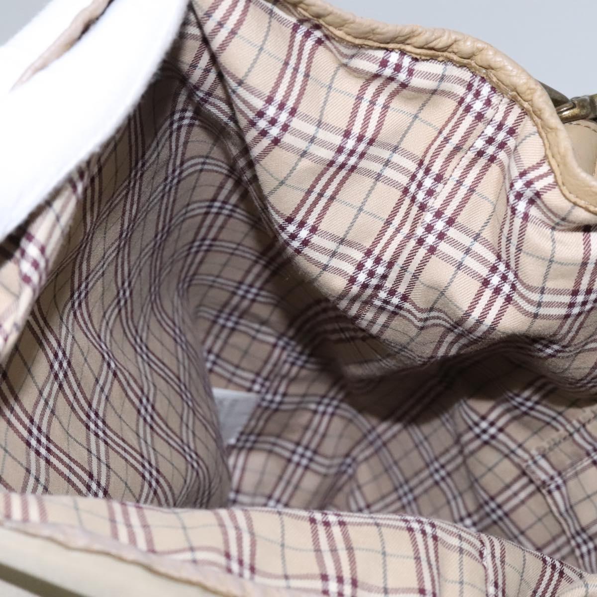 BURBERRY Blue Label Shoulder Bag Nylon 2way Beige Auth ti2857