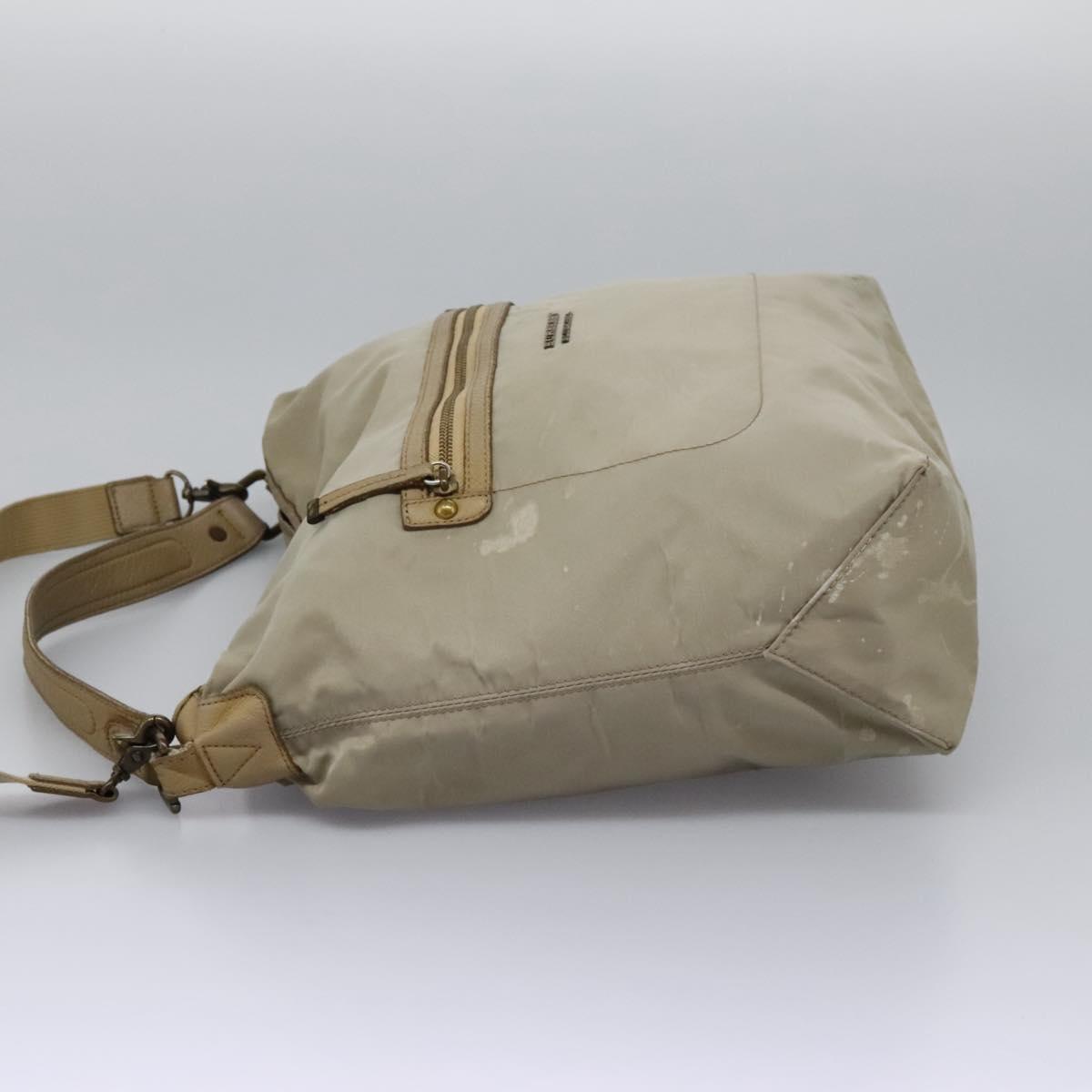 BURBERRY Blue Label Shoulder Bag Nylon 2way Beige Auth ti2857