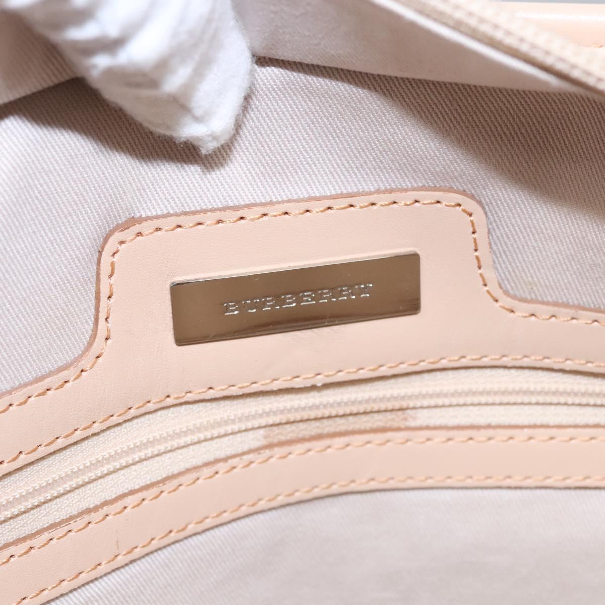 BURBERRY Hand Bag Canvas Beige Auth ti2859