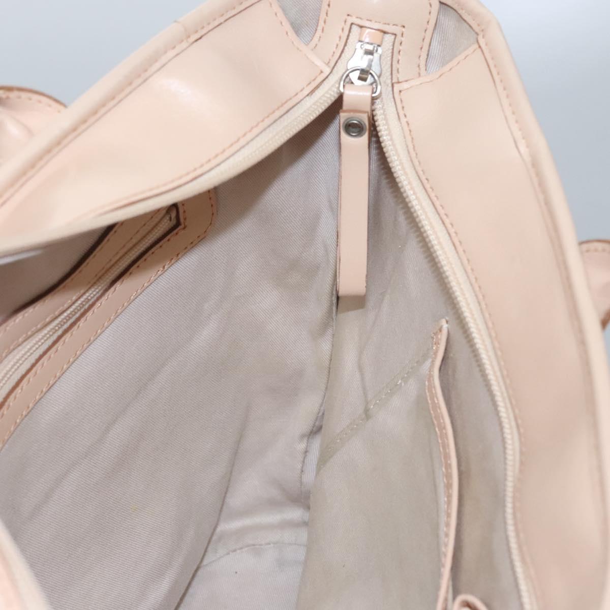 BURBERRY Hand Bag Canvas Beige Auth ti2859