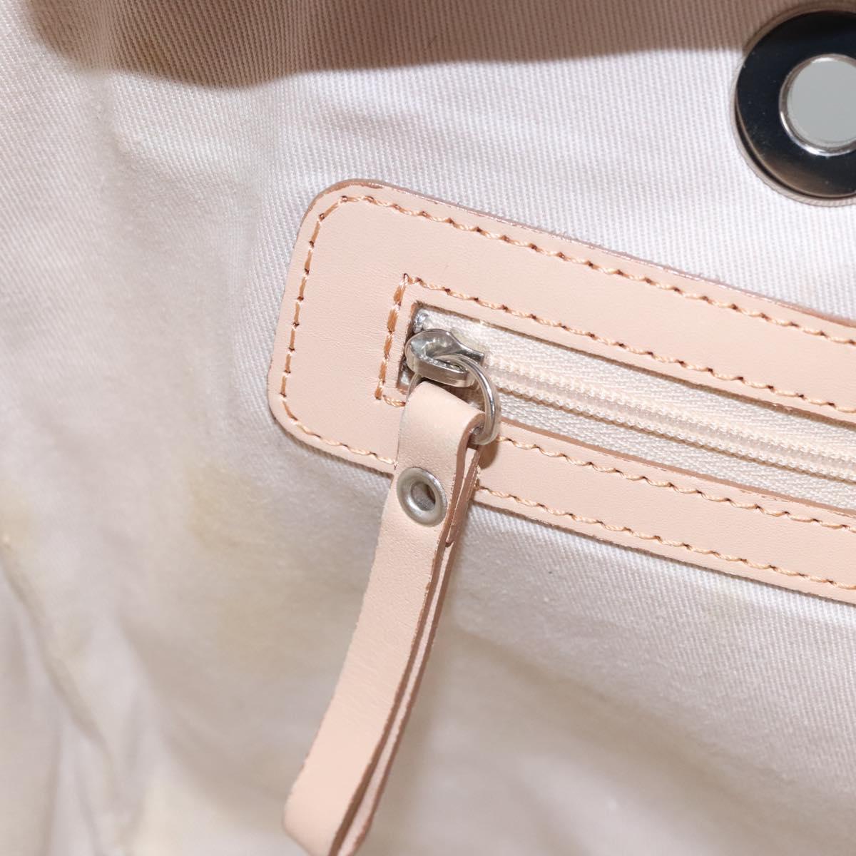 BURBERRY Hand Bag Canvas Beige Auth ti2859