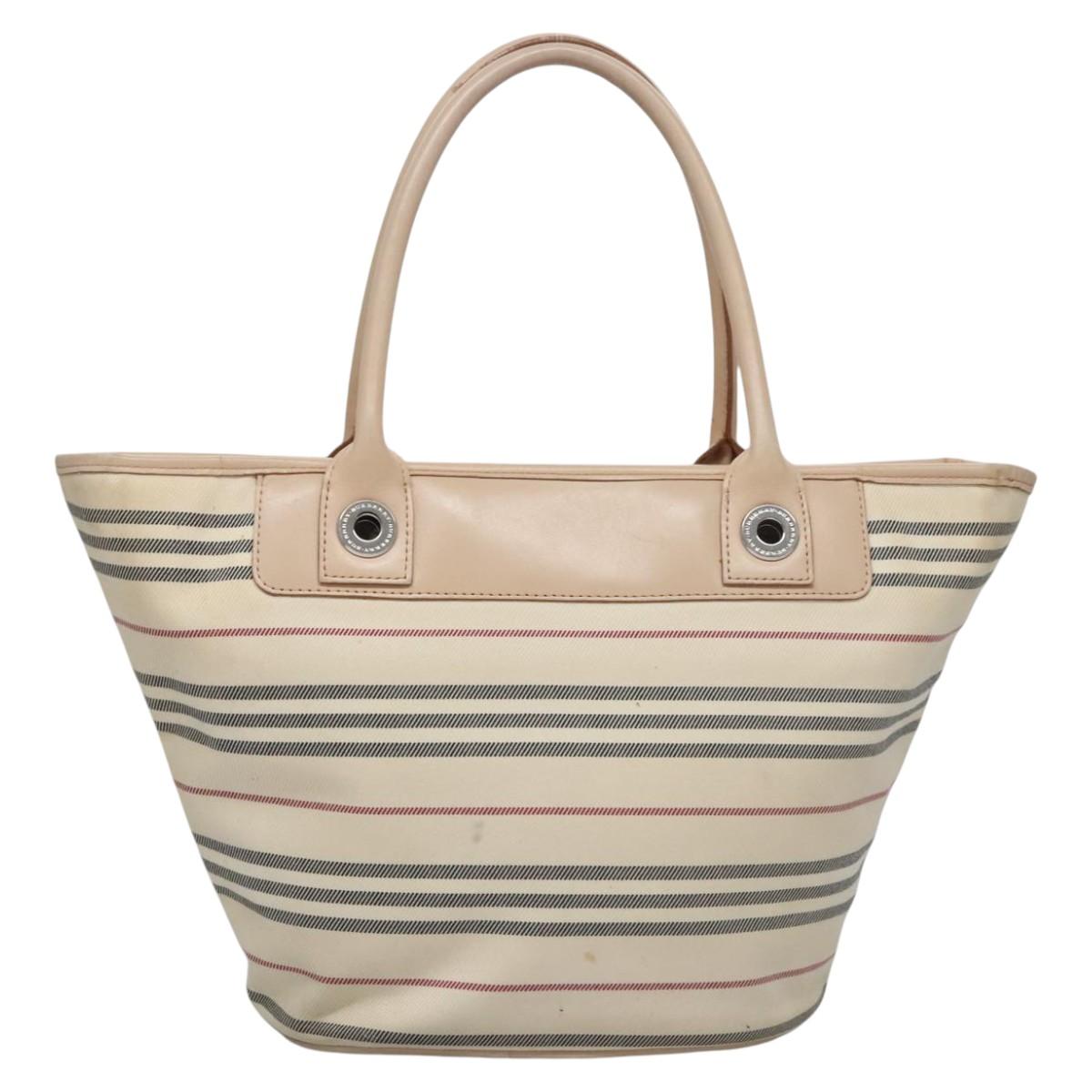 BURBERRY Hand Bag Canvas Beige Auth ti2859
