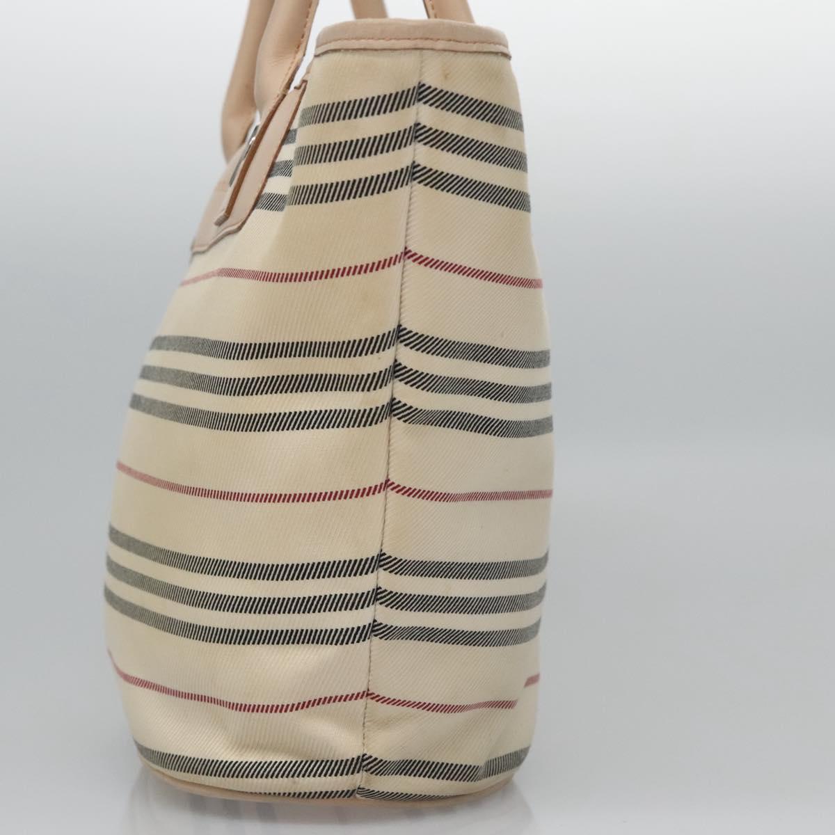 BURBERRY Hand Bag Canvas Beige Auth ti2859