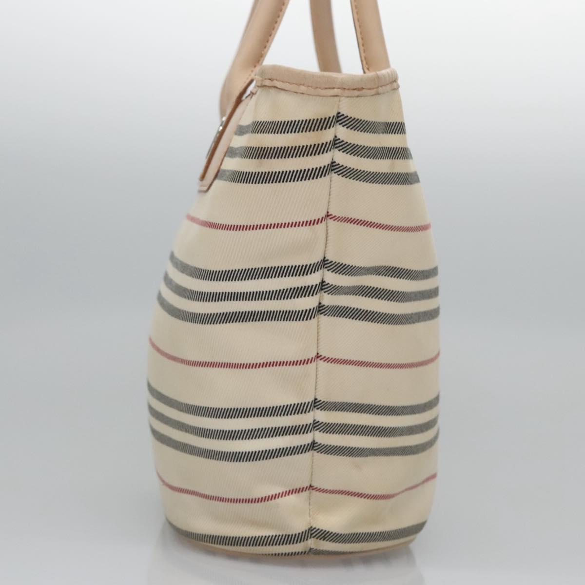BURBERRY Hand Bag Canvas Beige Auth ti2859