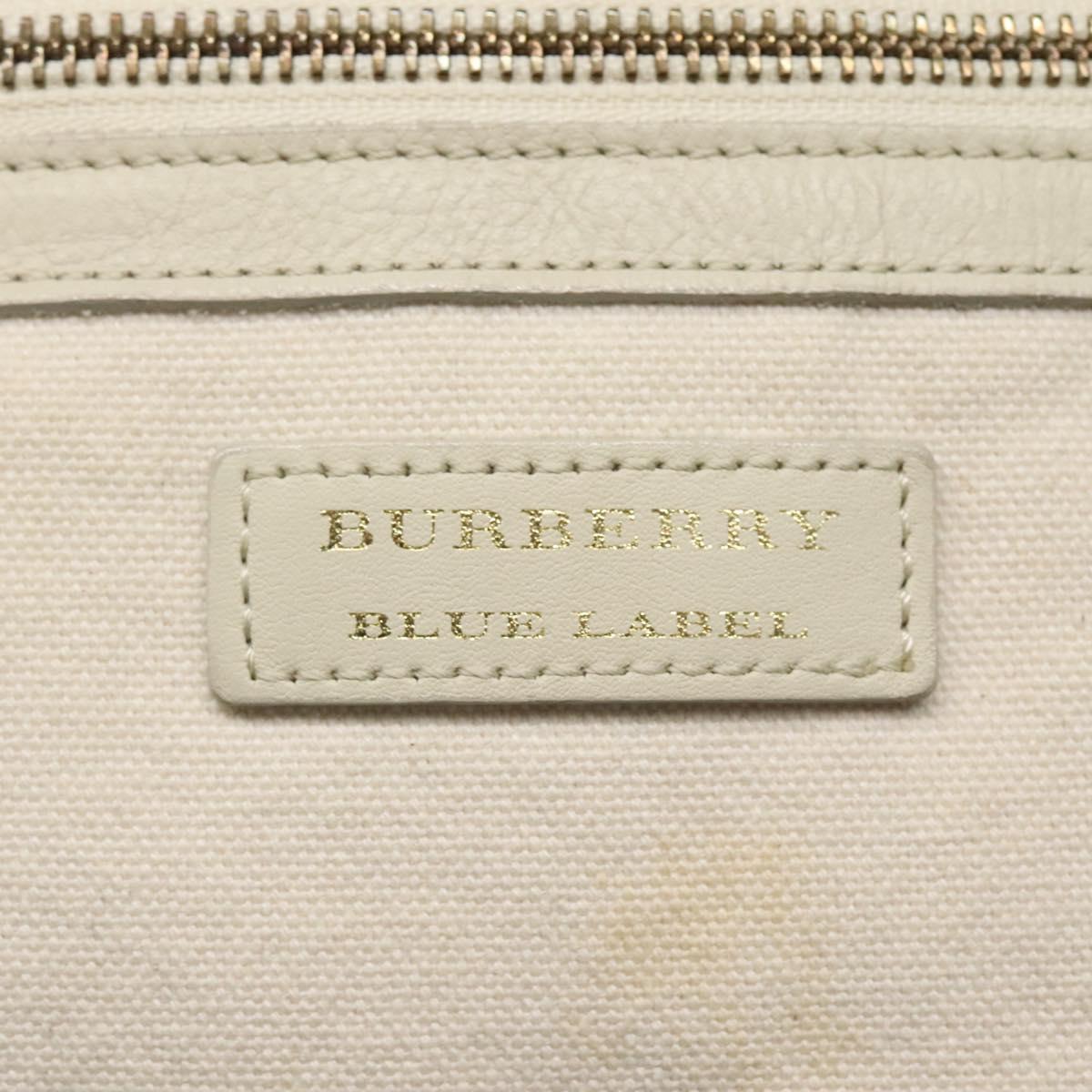 BURBERRY Blue Label Shoulder Bag Canvas Beige Auth ti2861