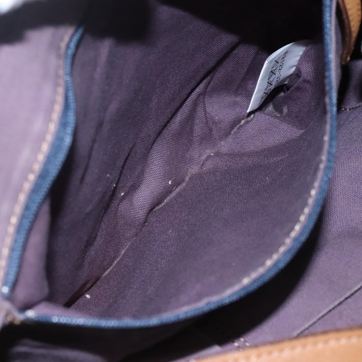 BURBERRY Blue Label Shoulder Bag Canvas Navy Auth ti2862