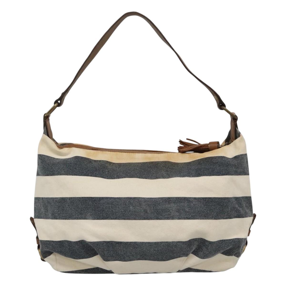 BURBERRY Blue Label Shoulder Bag Canvas Navy Auth ti2862