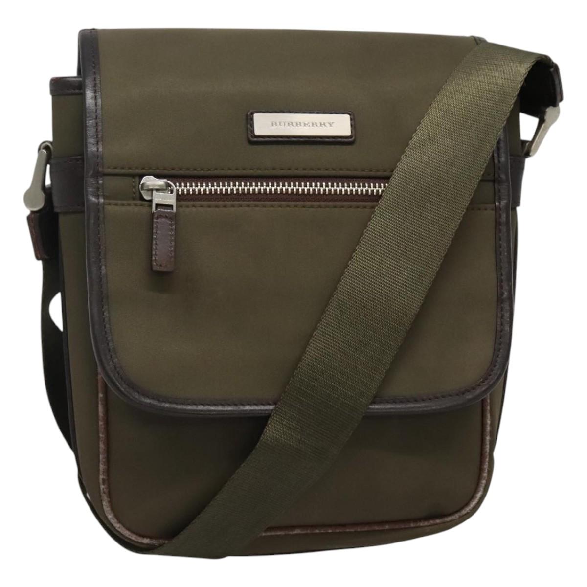 BURBERRY Shoulder Bag Nylon Khaki Auth ti2863