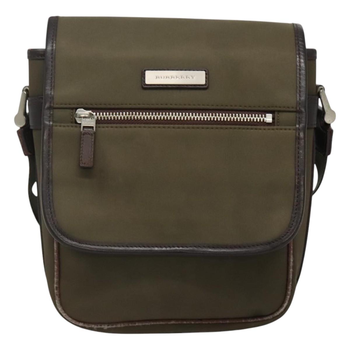 BURBERRY Shoulder Bag Nylon Khaki Auth ti2863