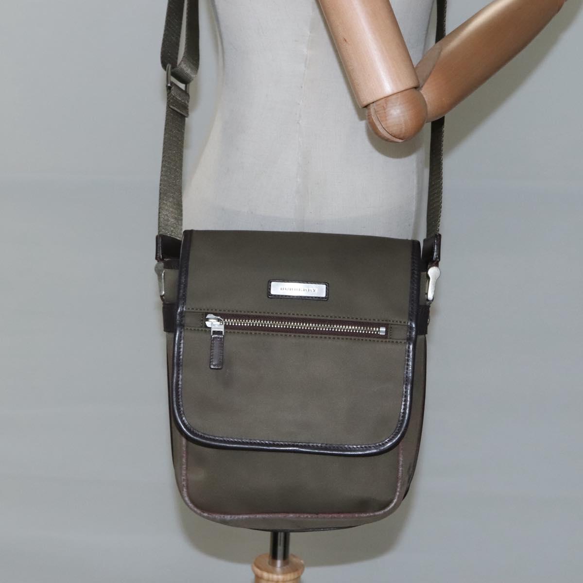 BURBERRY Shoulder Bag Nylon Khaki Auth ti2863
