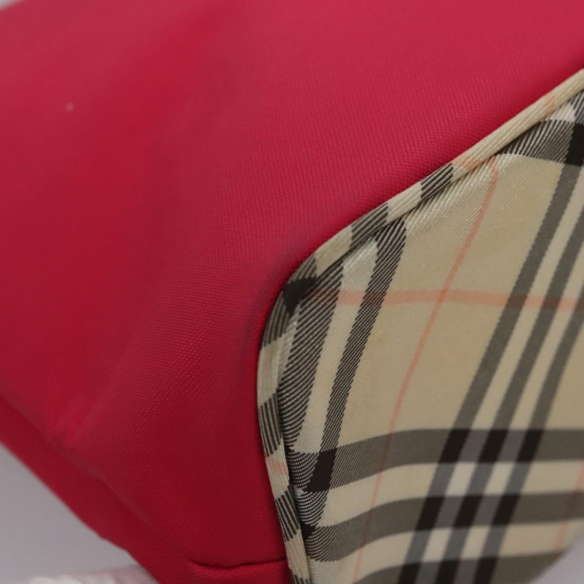 BURBERRY Nova Check Blue Label Shoulder Bag Nylon Pink Auth ti2865
