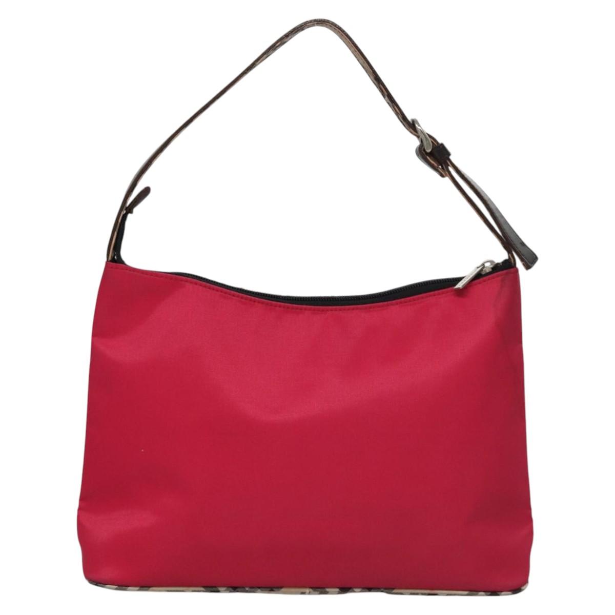 BURBERRY Nova Check Blue Label Shoulder Bag Nylon Pink Auth ti2865