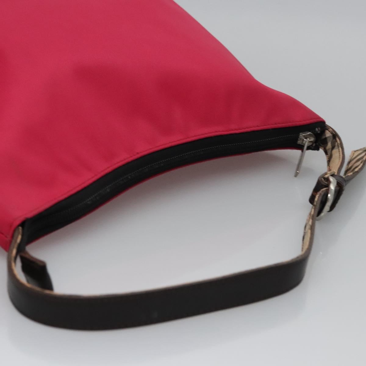 BURBERRY Nova Check Blue Label Shoulder Bag Nylon Pink Auth ti2865