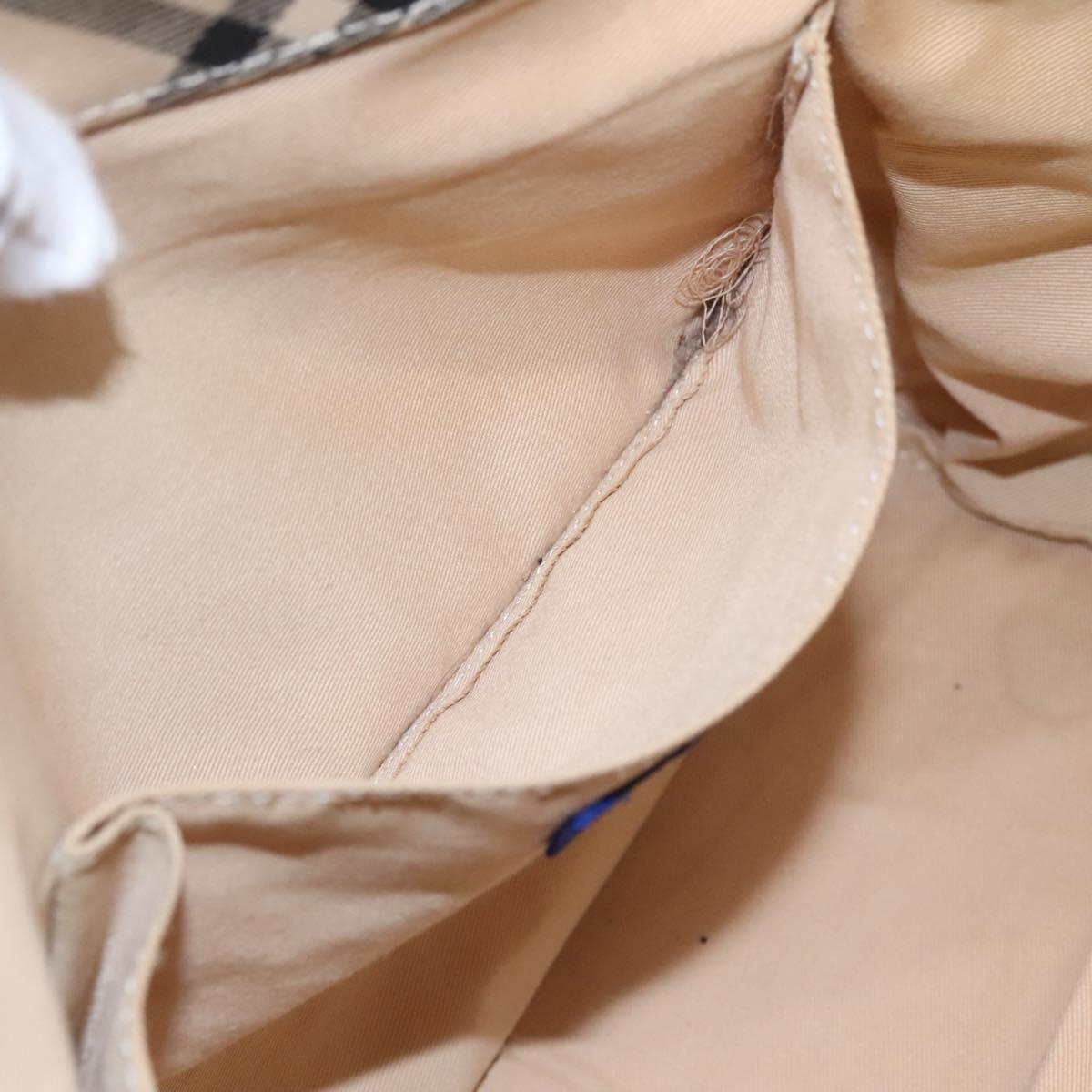 BURBERRY Blue Label Nova Check Tote Bag Canvas Beige Auth ti2867